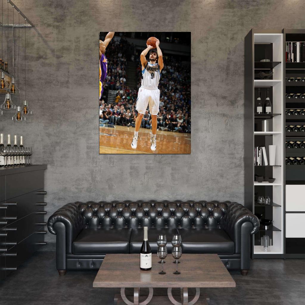 Ricky Rubio Jump Shot Basketball Sport Wall Art Print Poster