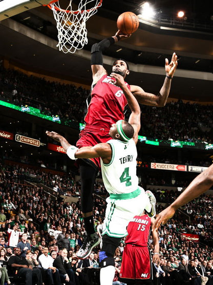 Lebron James Posterizes Jason Terry Dunk Miami Boston Basketball Sport Wall Art Print Poster