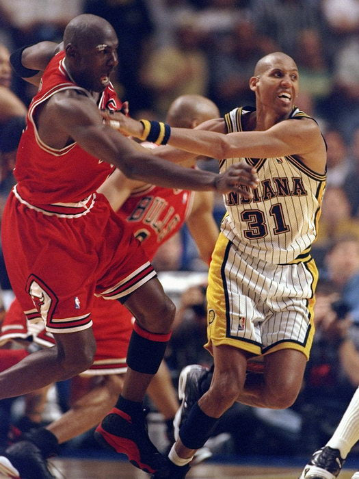 Reggie Miller vs Michael Jordan 1998 Basketball Sport Wall Art Print Poster