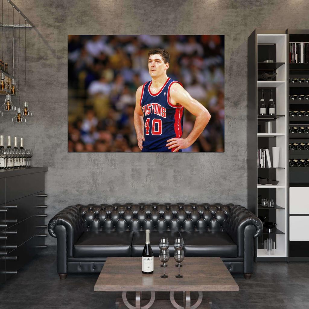 Bill Laimbeer Classic Retro Basketball Sport Wall Art Print Poster