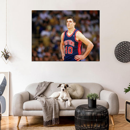 Bill Laimbeer Classic Retro Basketball Sport Wall Art Print Poster