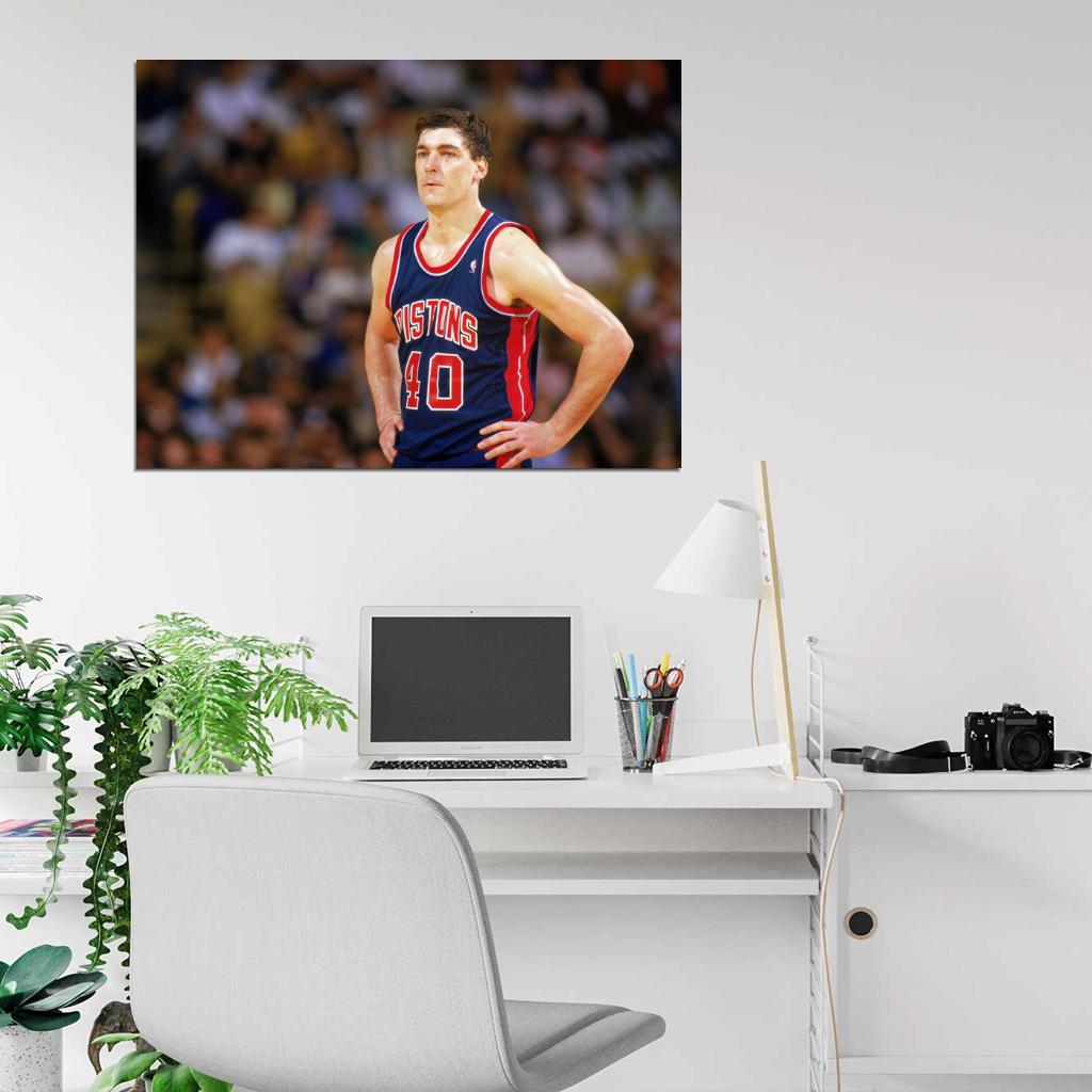 Bill Laimbeer Classic Retro Basketball Sport Wall Art Print Poster