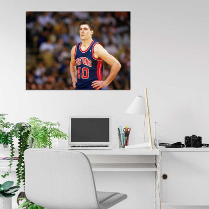 Bill Laimbeer Classic Retro Basketball Sport Wall Art Print Poster