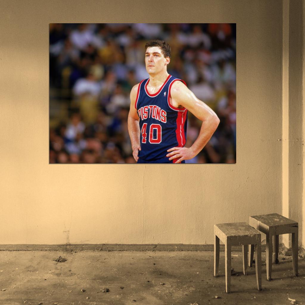 Bill Laimbeer Classic Retro Basketball Sport Wall Art Print Poster