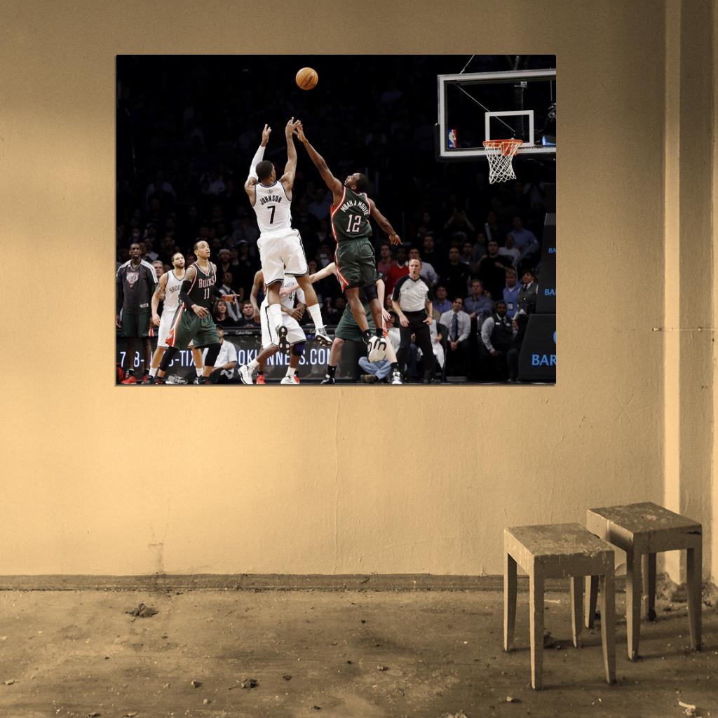 Joe Johnson Game Winner Buzzer Beater Clutch Shot Basketball Sport Wall Art Print Poster