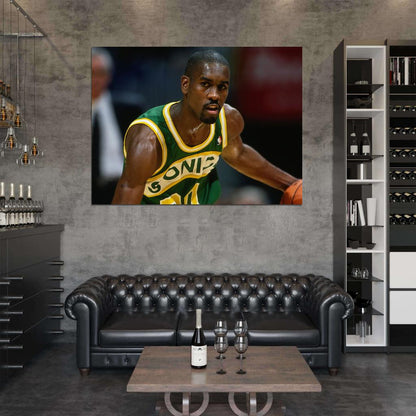 Gary Payton Basketball Sport Wall Art Print Poster