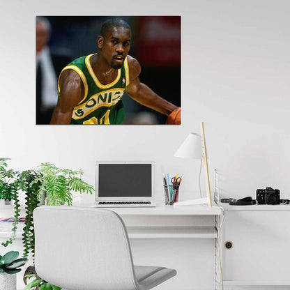 Gary Payton Basketball Sport Wall Art Print Poster