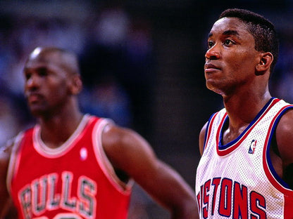 Isiah Thomas Pistons Michael Jordan Zeke Retro Basketball Sport Wall Art Print Poster