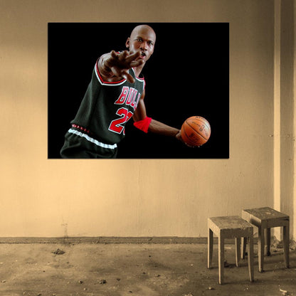 Michael Jordan Figure Bulls Basketball Sport Wall Art Print Poster