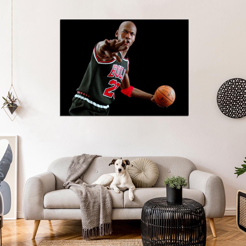 Michael Jordan Figure Bulls Basketball Sport Wall Art Print Poster