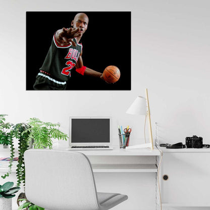 Michael Jordan Figure Bulls Basketball Sport Wall Art Print Poster