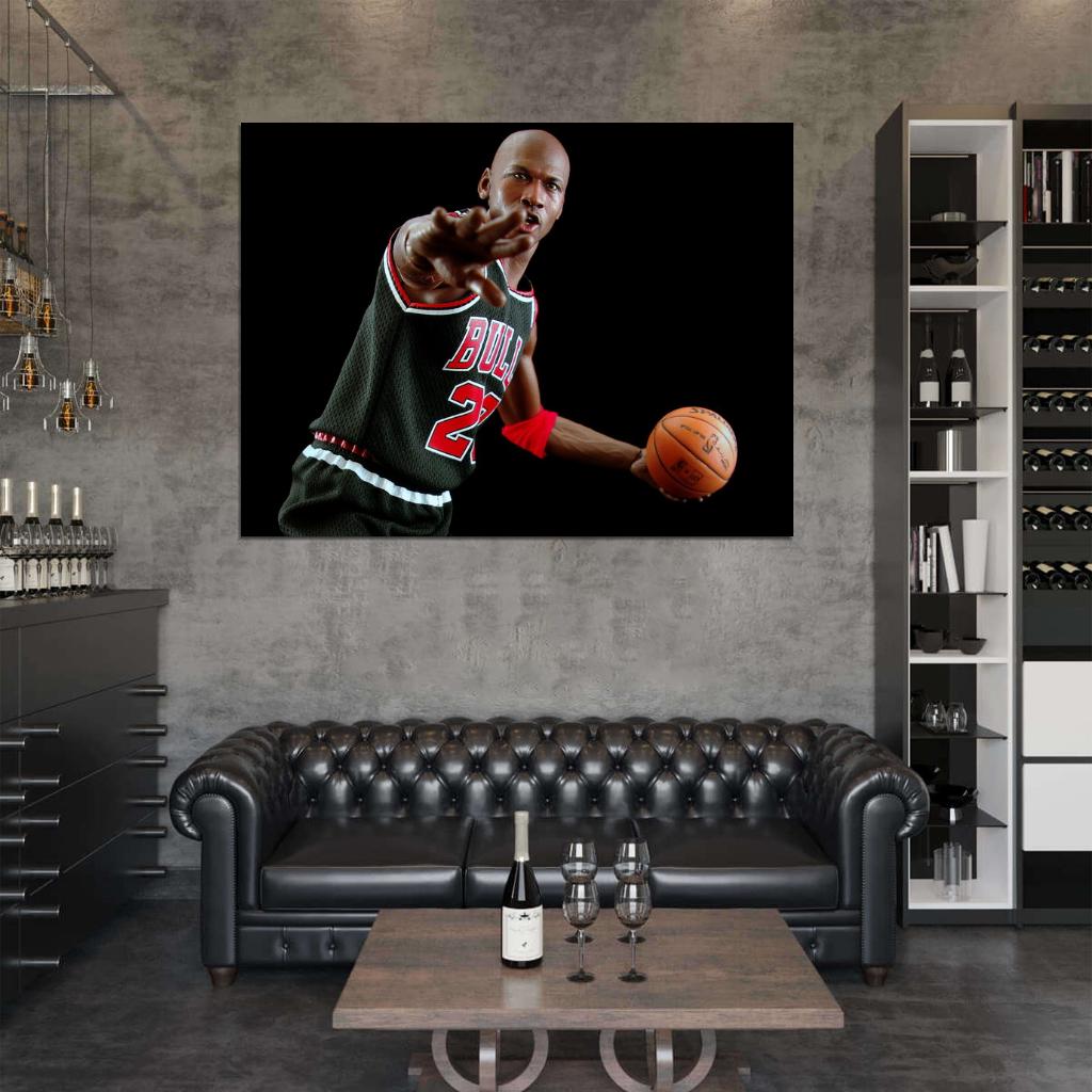 Michael Jordan Figure Bulls Basketball Sport Wall Art Print Poster
