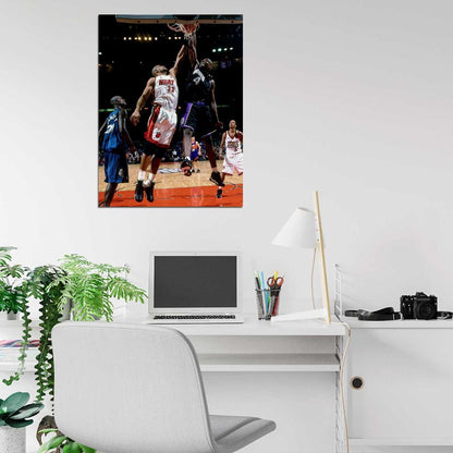 Chris Webber Dunk Alonzo Mourning Kings All-Star Game Basketball Sport Wall Art Print Poster
