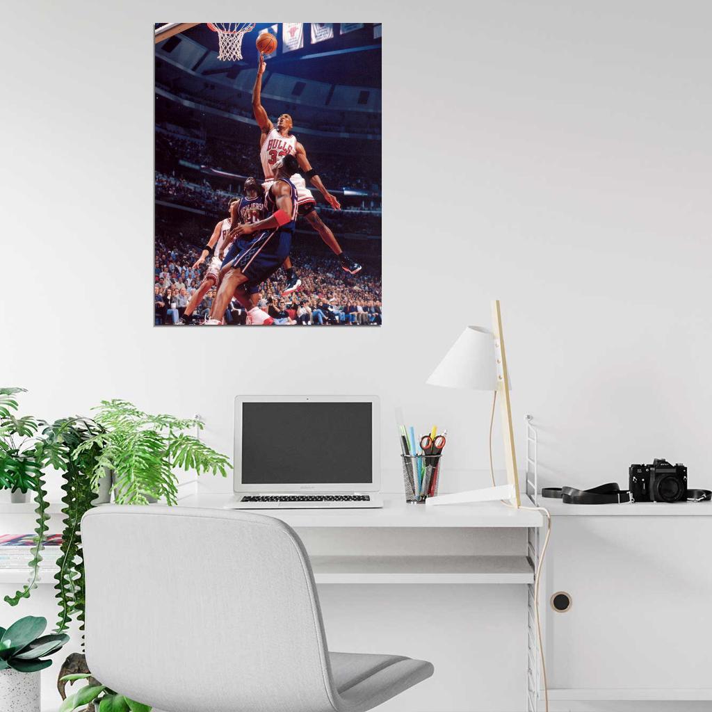 Scottie Pippen Retro Basketball Sport Wall Art Print Poster