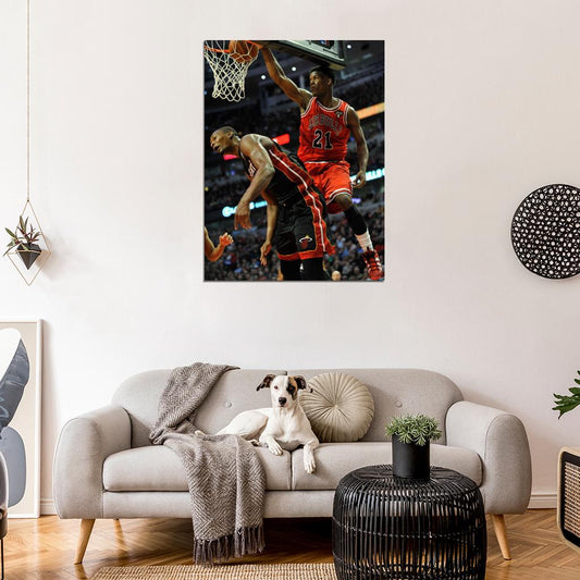 Jimmy Butler Dunk Chris Bosh Bulls Basketball Sport Wall Art Print Poster