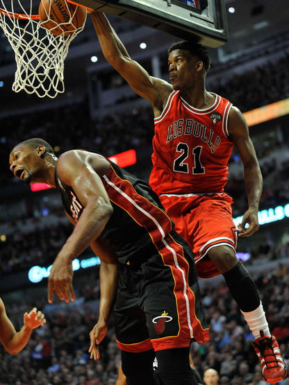 Jimmy Butler Dunk Chris Bosh Bulls Basketball Sport Wall Art Print Poster