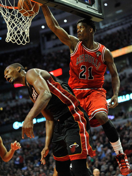Jimmy Butler Dunk Chris Bosh Bulls Basketball Sport Wall Art Print Poster