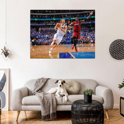Dirk Nowitzki Finals Dallas Basketball Sport Wall Art Print Poster
