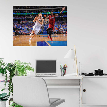 Dirk Nowitzki Finals Dallas Basketball Sport Wall Art Print Poster