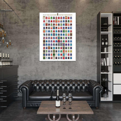 NBA Slam Dunk Contest All Champions Players Collage Basketball Sport Wall Art Print Poster