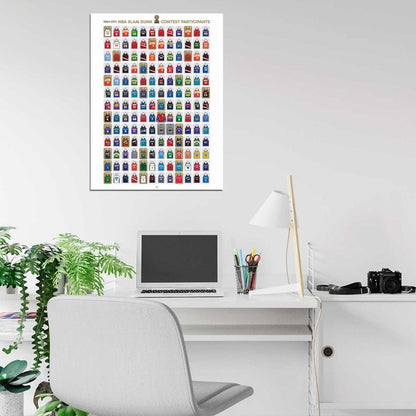 NBA Slam Dunk Contest All Champions Players Collage Basketball Sport Wall Art Print Poster