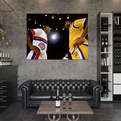 Isiah Thomas Magic Johnson Retro Basketball Sport Wall Art Print Poster