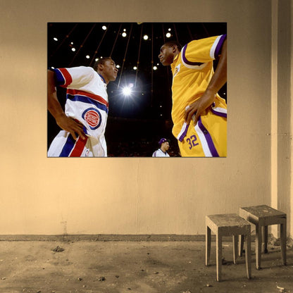 Isiah Thomas Magic Johnson Retro Basketball Sport Wall Art Print Poster