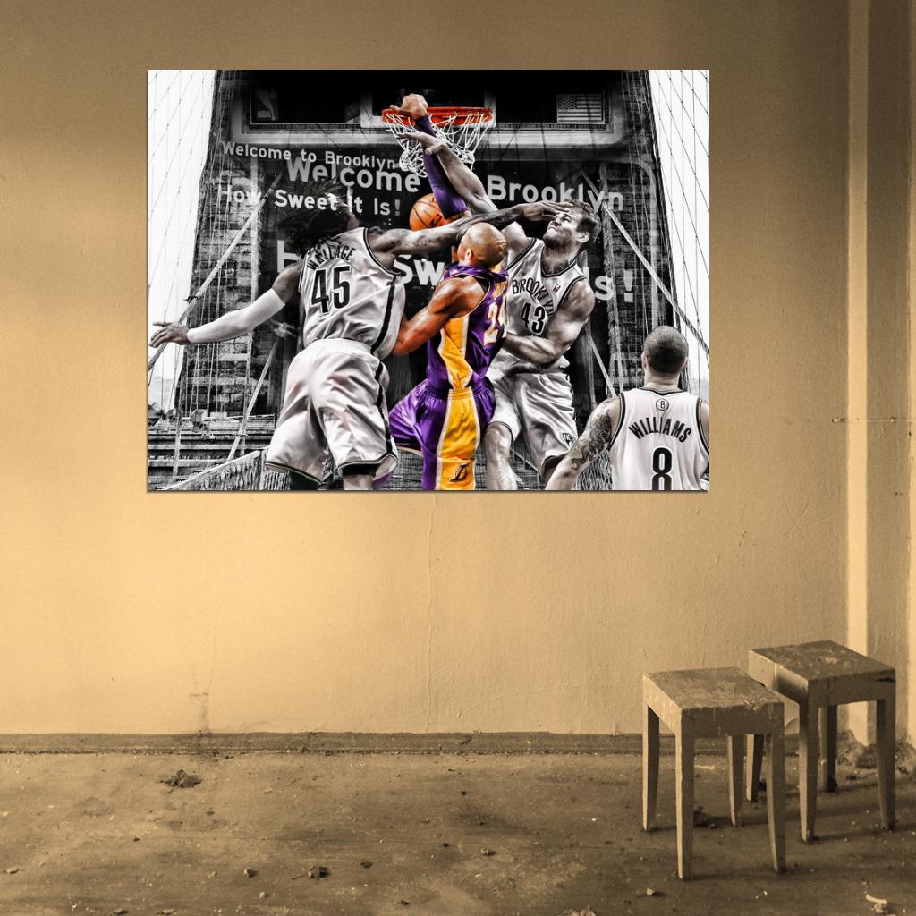 Black Mamba Dunk vs Basketball Sport Wall Art Print Poster