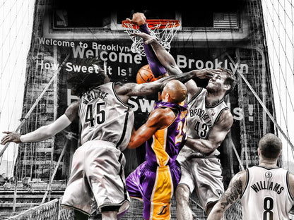 Black Mamba Dunk vs Basketball Sport Wall Art Print Poster