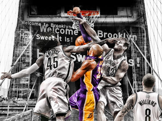 Black Mamba Dunk vs Basketball Sport Wall Art Print Poster