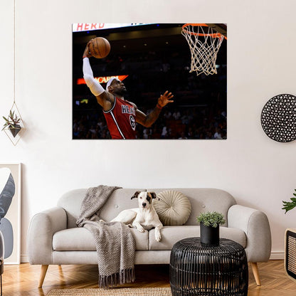 Lebron James Dunk Basketball Sport Wall Art Print Poster