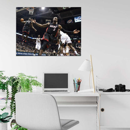 Lebron James Alley-Oop Dwyane Wade Dunk Basketball Sport Wall Art Print Poster