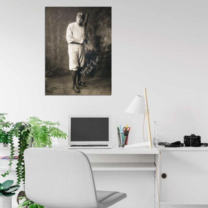 Babe Ruth Signature Baseball Retro Classic Rare Wall Art Print Poster