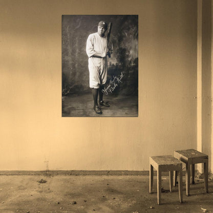 Babe Ruth Signature Baseball Retro Classic Rare Wall Art Print Poster