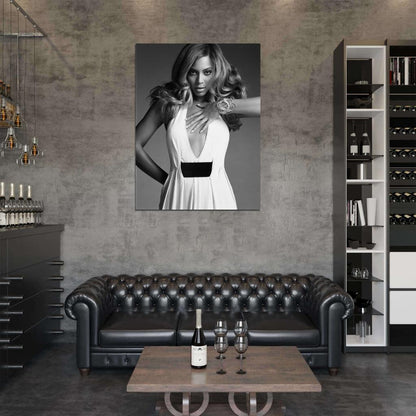 Beyonce R&B Pop Singer BW Rare Wall Art Print Poster