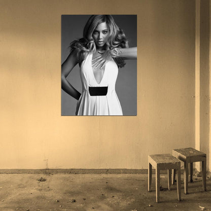 Beyonce R&B Pop Singer BW Rare Wall Art Print Poster