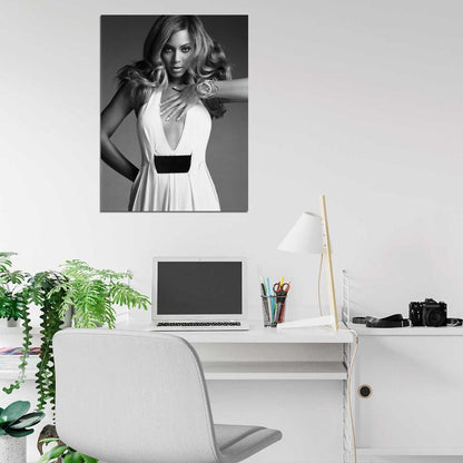 Beyonce R&B Pop Singer BW Rare Wall Art Print Poster