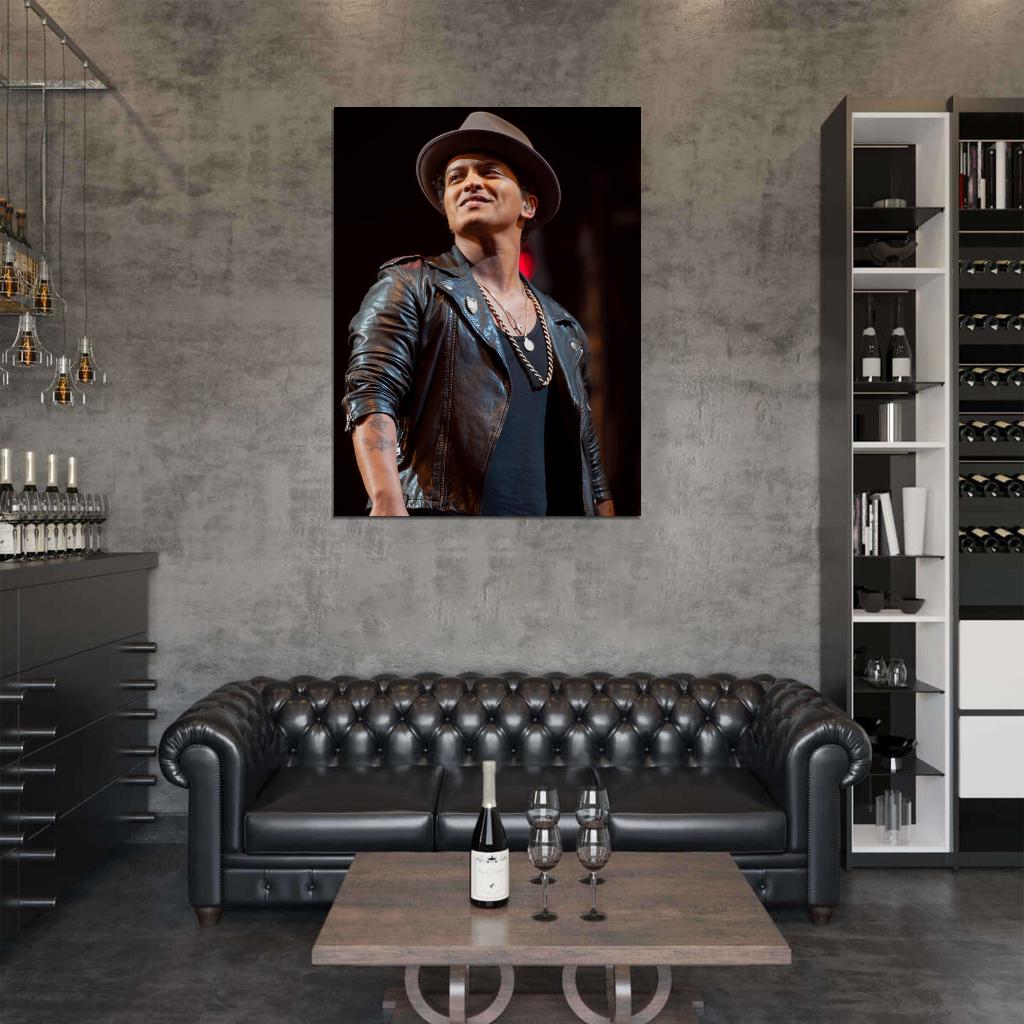 Bruno Mars Pop R&B Blues Music Singer Rare Wall Art Print Poster