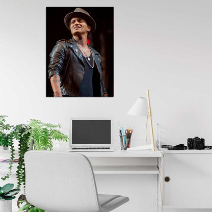 Bruno Mars Pop R&B Blues Music Singer Rare Wall Art Print Poster