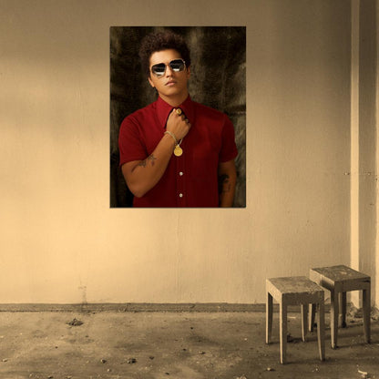 Bruno Mars Pop R&B Blues Music Singer Rare Wall Art Print Poster