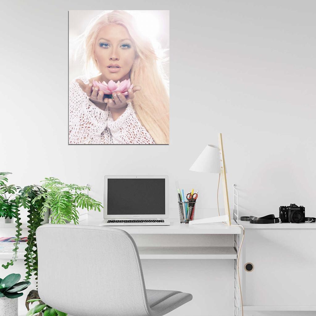 Christina Aguilera Flower Pop R&B Music Singer Rare Wall Art Print Poster