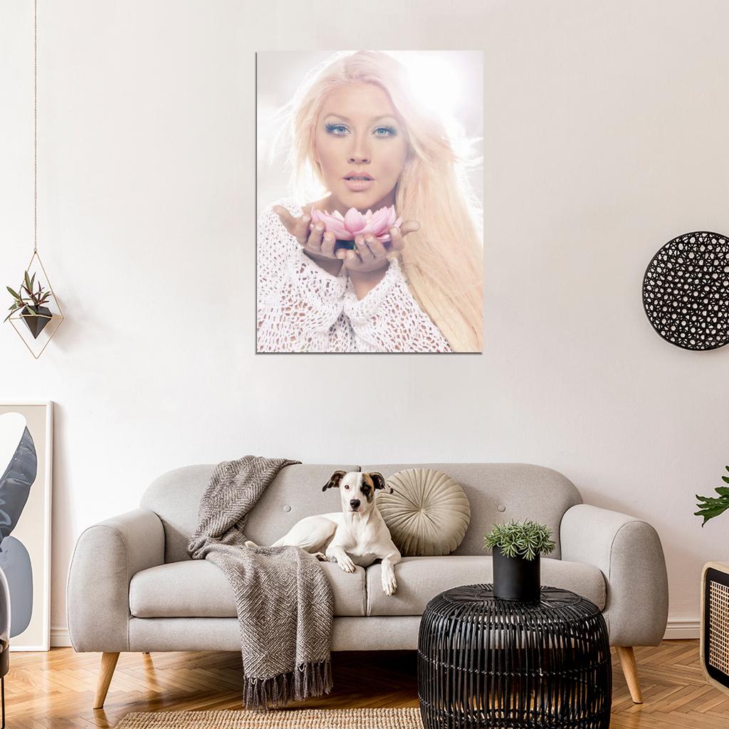 Christina Aguilera Flower Pop R&B Music Singer Rare Wall Art Print Poster