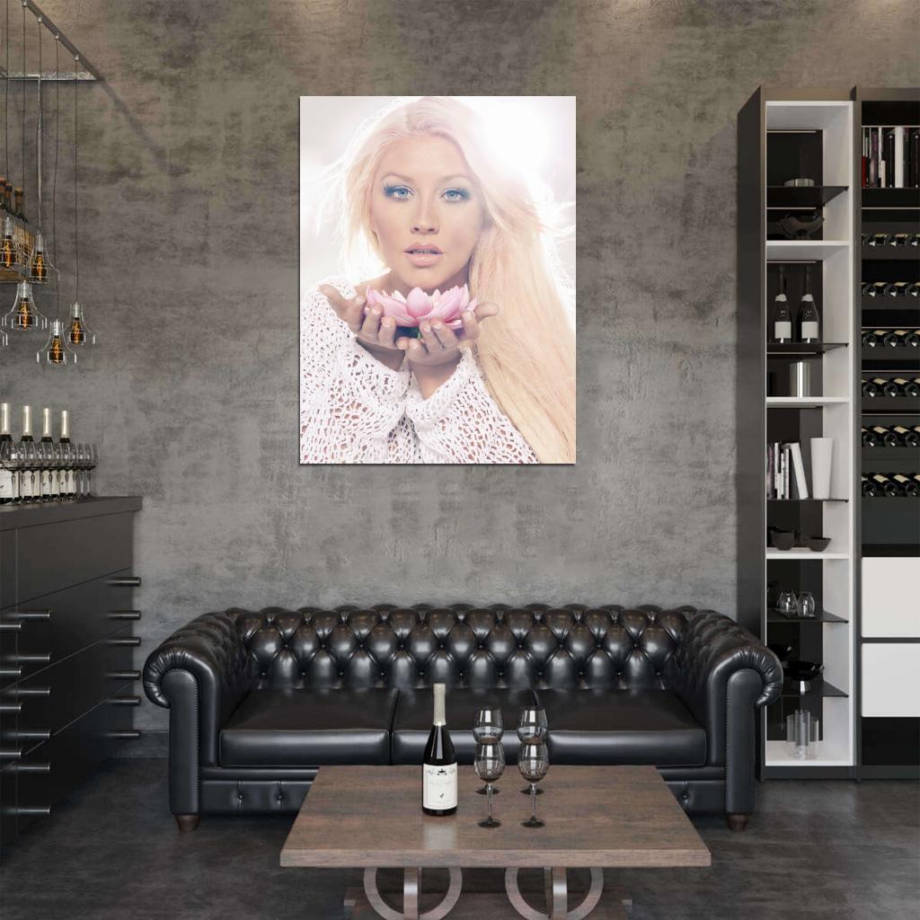 Christina Aguilera Flower Pop R&B Music Singer Rare Wall Art Print Poster