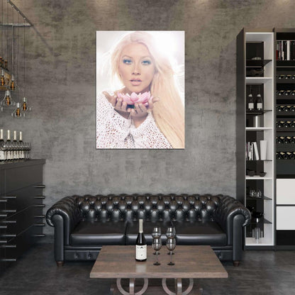 Christina Aguilera Flower Pop R&B Music Singer Rare Wall Art Print Poster