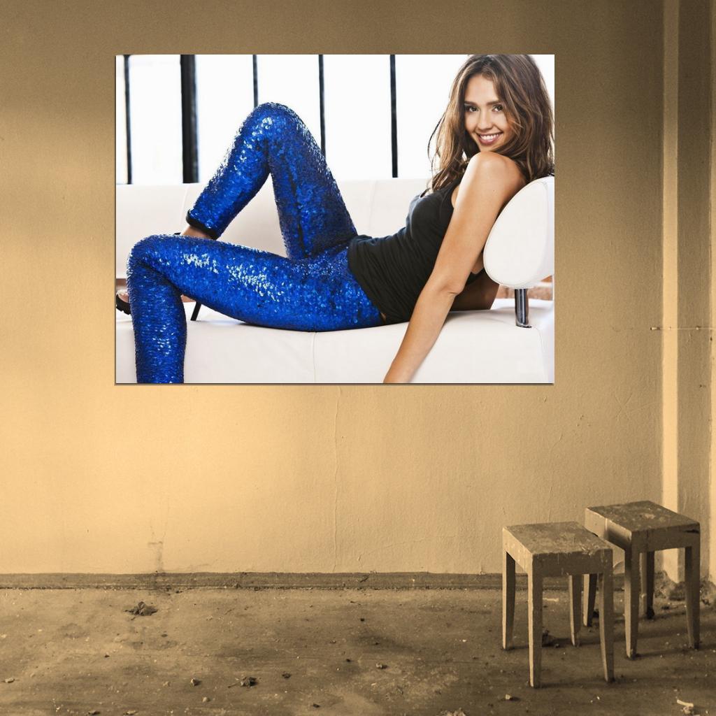 Jessica Alba Cute Smile Pose Actress Rare Wall Art Print Poster