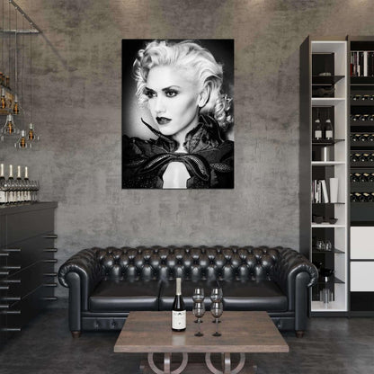 Gwen Stefani Beautiful Portrait BW Rare Wall Art Print Poster