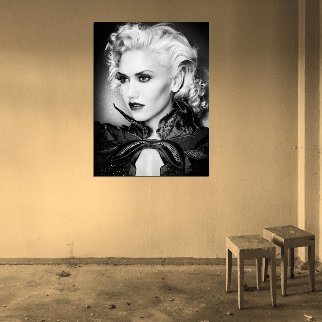 Gwen Stefani Beautiful Portrait BW Rare Wall Art Print Poster