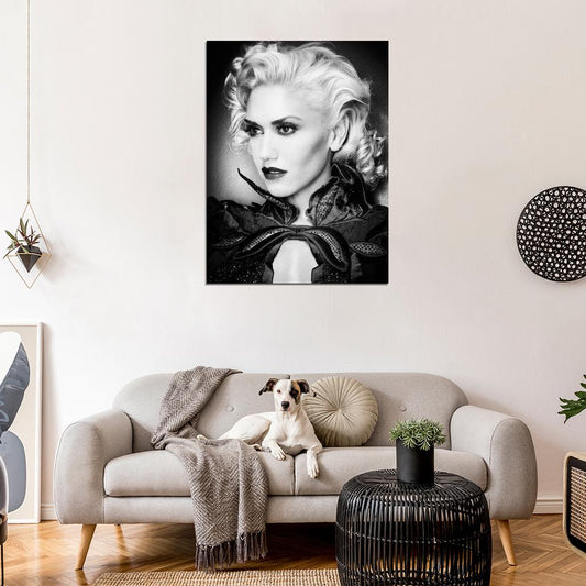 Gwen Stefani Beautiful Portrait BW Rare Wall Art Print Poster
