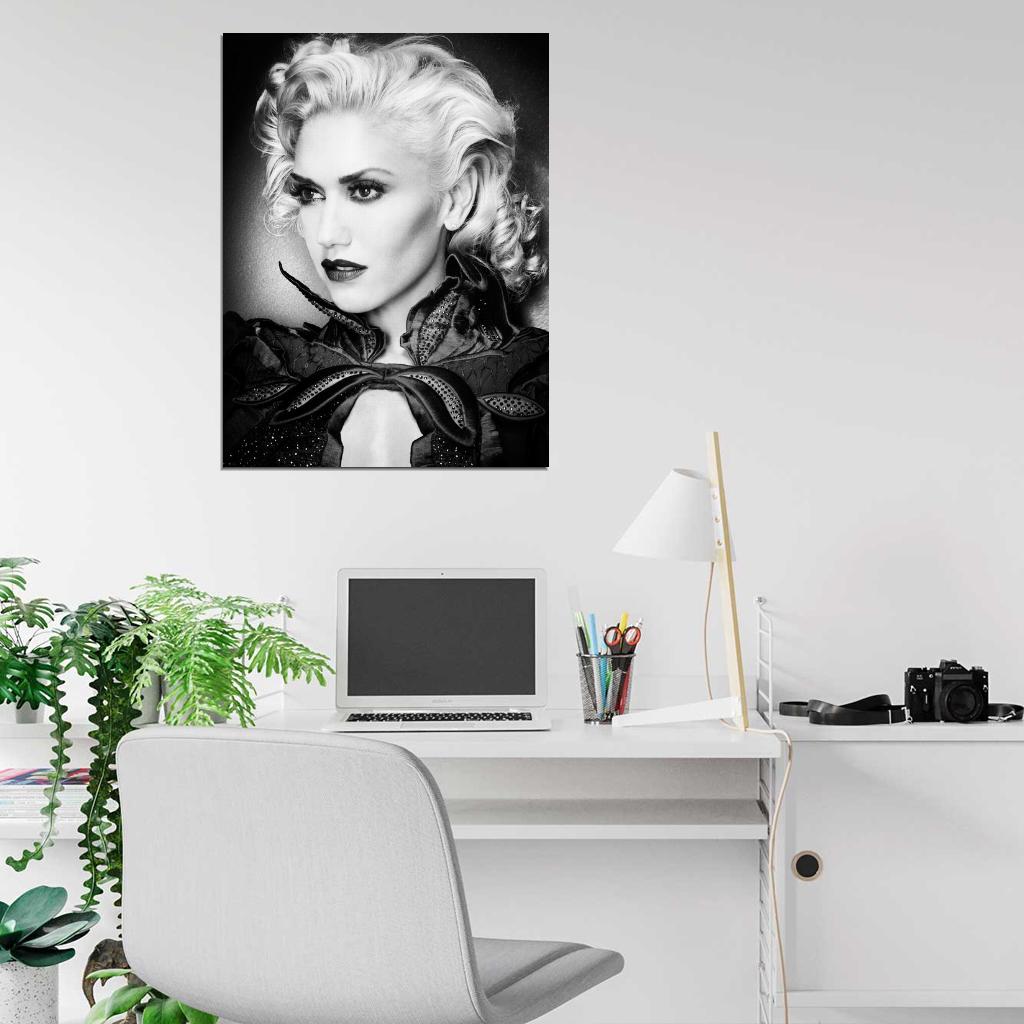 Gwen Stefani Beautiful Portrait BW Rare Wall Art Print Poster