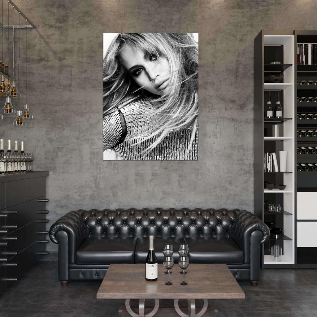 Jennifer Lawrence Portrait BW Actress Rare Wall Art Print Poster